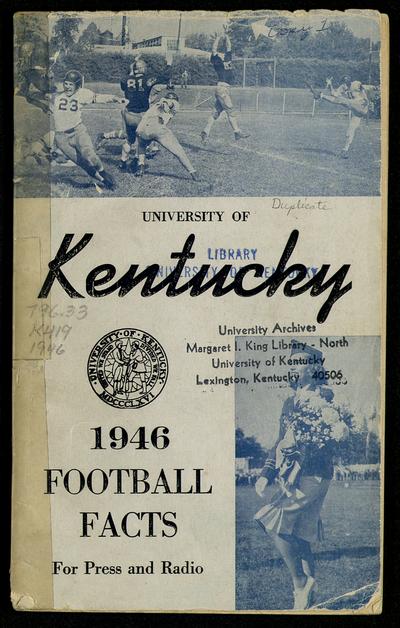 2012 University of Kentucky Football Media Guide by University of