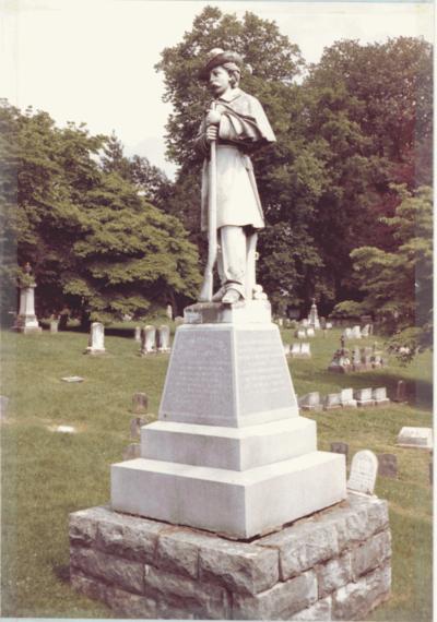 Cemetery Statue. (Handwritten verso reads: 