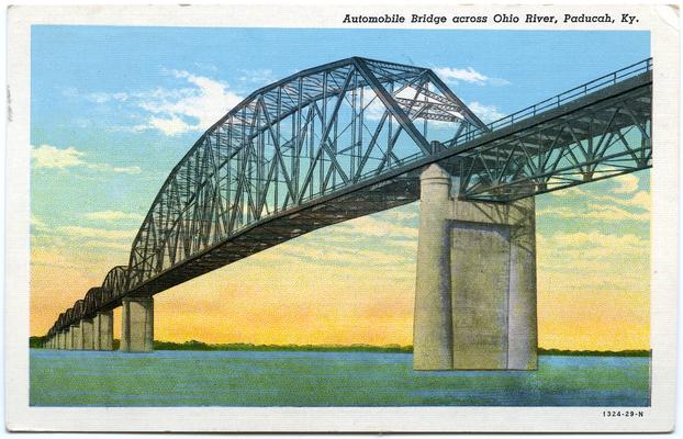 Automobile Bridge across Ohio River. (Printed verso reads: 