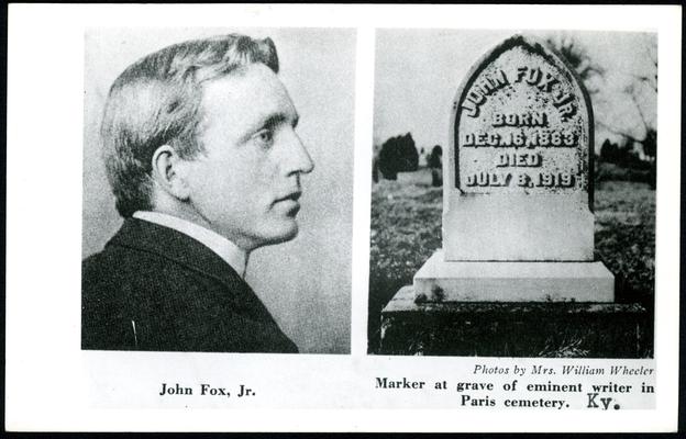 John Fox, Jr. Marker at grave of eminent writer in Paris cemetery