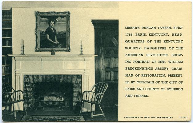 Library, Duncan Tavern, Built 1788, Paris, Kentucky. Headquarters Of The Kentucky Society, Daughters Of The American Revolution. 3 copies