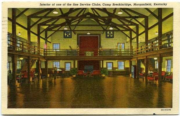 Interior of one of the fine Service Clubs, Camp Breckinridge