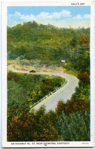 Hall's Gap, On Highway No. 27, Near Stanford, Kentucky. (Printed verso reads: 