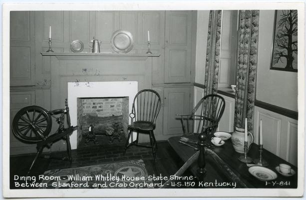 Dining Room - William Whitley House State Shrine Between Stanford and Crab Orchard - U.S. 150 Kentucky