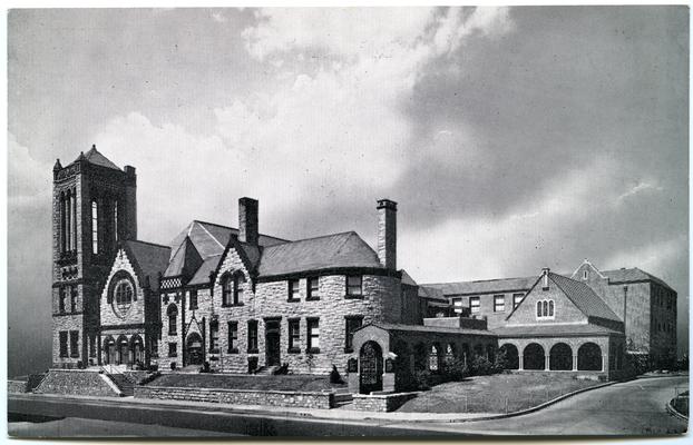 (Printed verso reads: CENTRAL CHRISTIAN CHURCH. Enlarged and remodeled, 1952. Third home of the Lexington congregation of the Disciples of Christ which was organized in 1831, with roots going back to 1816 and 1826.