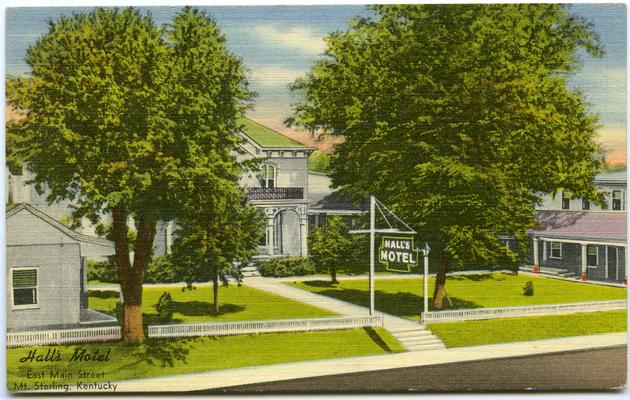 Hall's Motel. East Main Street. (Printed verso reads: 