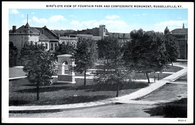 Bird's-Eye View Of Fountain Park And Confederate Monument