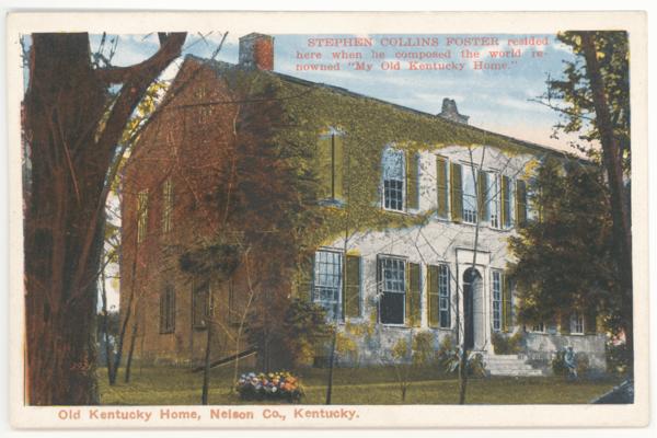 Old Kentucky Home, Nelson Co., Kentucky. Stephen Collins Foster resided here when he composed the world renowned My Old Kentucky Home