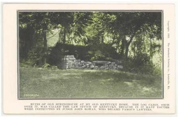 Ruins Of Old Springhouse At My Old Kentucky Home. The Log Cabin, Once Over It, Was Called The Law Office Of Kentucky Because In It Many Youths Were Instructed By Judge John Rowan, Who Became Famous Lawyers