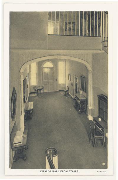 View Of Hall From Stairs. [My Old Kentucky Home]