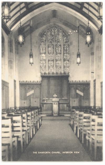 The Danforth Chapel, Interior View. (Printed verso reads: 