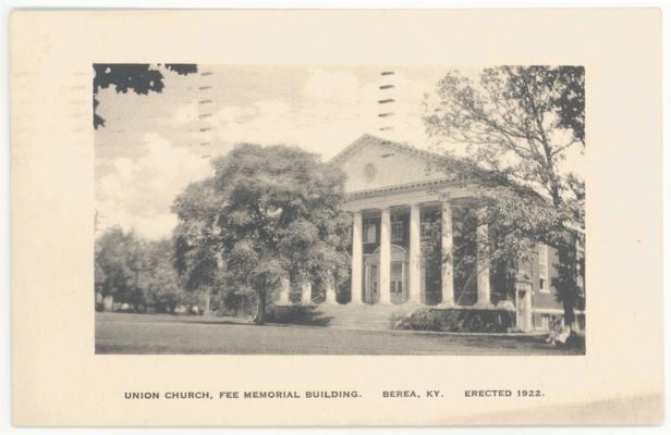 Union Church, Fee Memorial Building. Erected 1922. (Printed verso reads: 