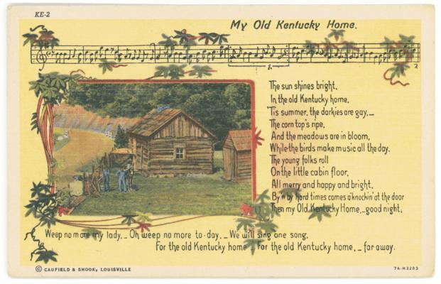 My Old Kentucky Home Song Lyrics. (Printed verso reads: 