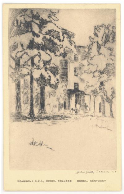 Pearson's Hall, Berea College. [Drawing by Julia Gridley Severance '26.]