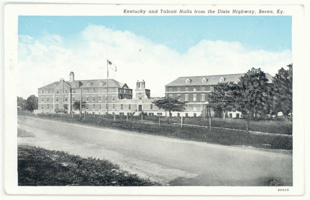 Kentucky and Talcott Halls from the Dixie Highway, Berea