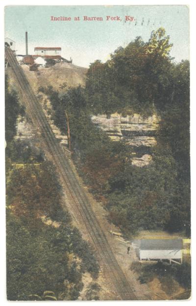 Incline at Barren Fork, Ky. [A near vertical rail car track and coal tipple.]