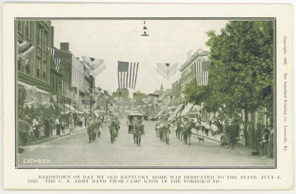 Bardstown On Day My Old Kentucky Home Was Dedicated To The State, July 4, 1923. The U.S. Army Band From Camp Knox In The Foreground