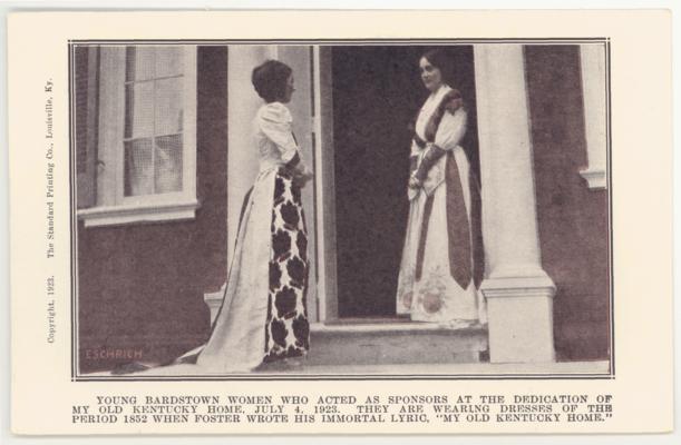 Young Bardstown Women Who Acted As Sponsors At The Dedication Of My Old Kentucky Home, July 4, 1923. They Are Wearing Dresses Of The Period 1852 When Foster Wrote His Immortal Lyric, My Old Kentucky Home