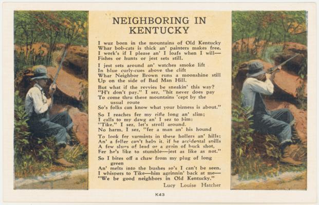 Neighboring in Kentucky [Six Verse Poem by Lucy Louise Hatcher] (Printed verso reads: 