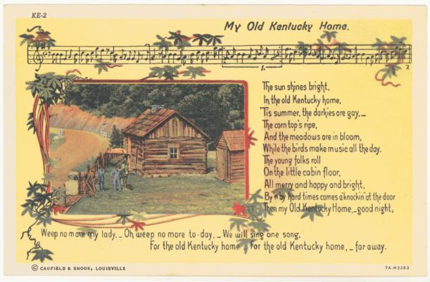 My Old Kentucky Home [Song Lyrics] (Printed verso reads: 