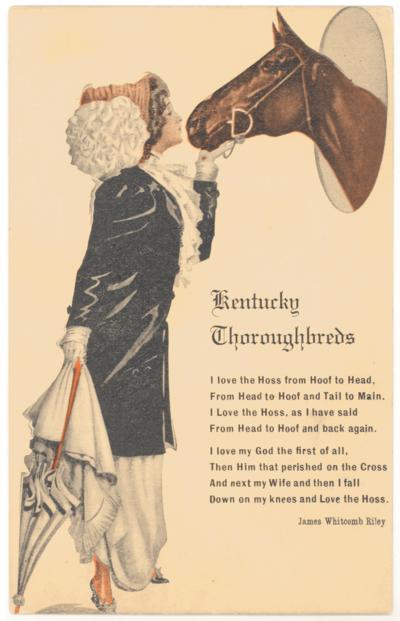 Kentucky Thoroughbreds [Two Verse Poem by James Whitcomb Riley] [Horses]