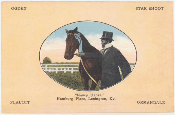 Nancy Hanks, Hamburg Place, Lexington, Ky. Ogden, Star Shoot, Plaudit, Ormandale. [Horses]