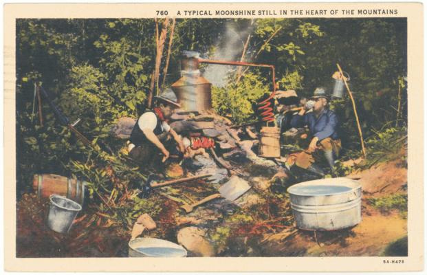 A Typical Moonshine Still in the Heart of the Mountains