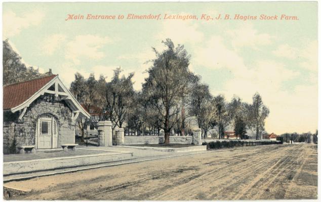 Main Entrance to Elmendorf, Lexington, Ky., J.B. Hagins Stock Farm