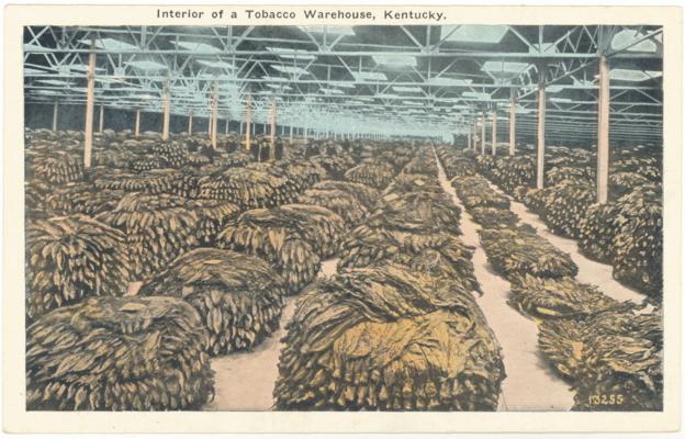 Interior of a Tobacco Warehouse, Kentucky. 3 copies