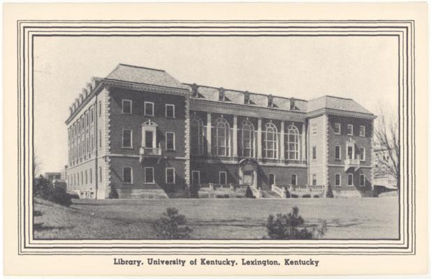 Library, University of Kentucky, Lexington, Kentucky. (Printed verso reads: 