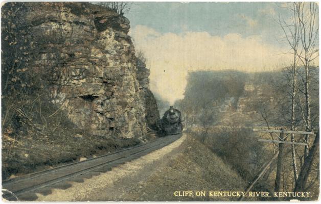 Cliff on Kentucky River. [Steam engine]