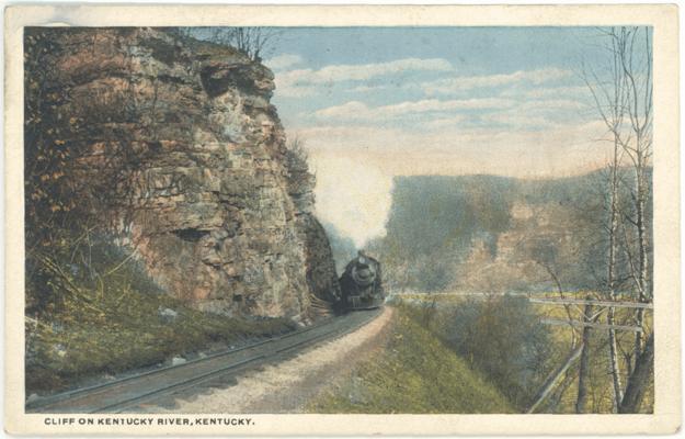 Cliff on Kentucky River, Kentucky. [Steam engine - Duplicate of No. 62]