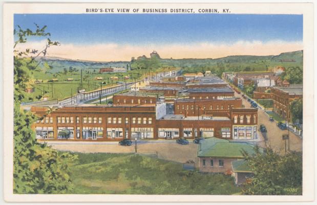 Bird's-Eye View of Business District (No Postmark)