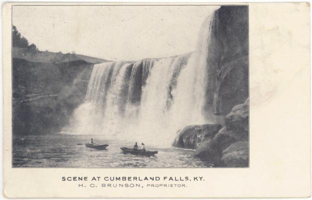 Scene at Cumberland Falls, KY. H.C. Brunson, Proprietor. (Postmark ca. 1912)