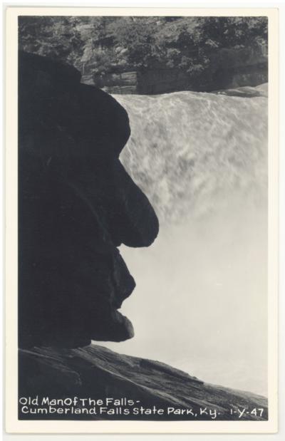 Old Man of the Falls - Cumberland Falls State Park, Ky. (No Postmark. Handwritten Date On Verso - 1951)
