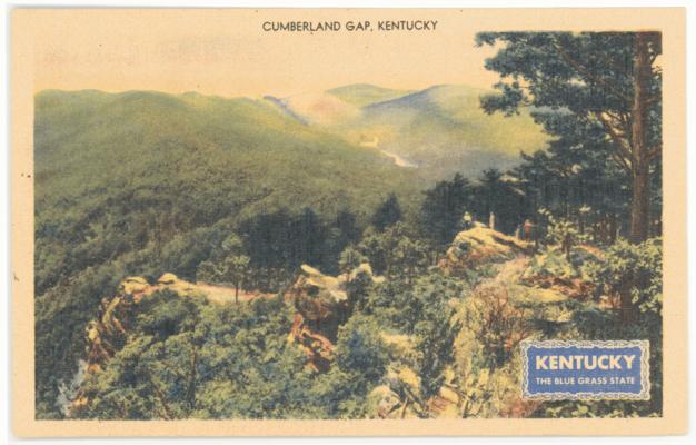 Cumberland Gap, Kentucky. Kentucky - The Blue Grass State (Printed verso reads: 