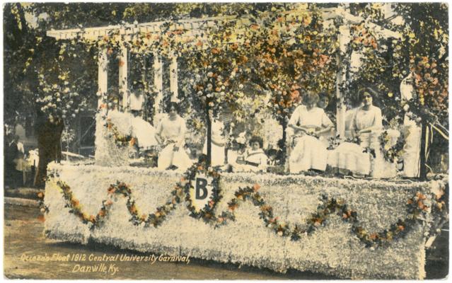 Queen's Float, 1912 Central University Carnival, Danville, Ky. (Printed verso reads: 