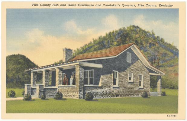 Pike County Fish and Game Clubhouse and Caretaker's Quarters, Pike County, Kentucky. (Printed verso reads: 