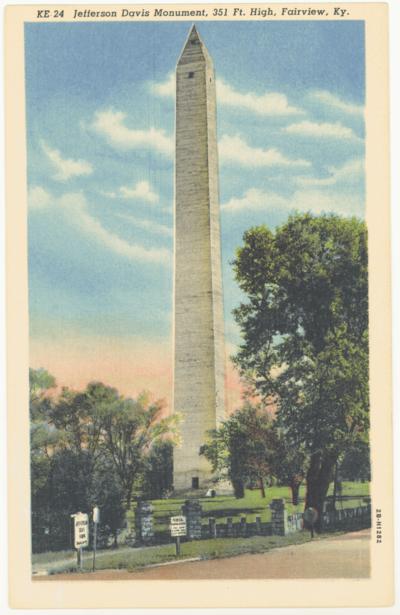 Jefferson Davis Monument, 351 Ft. High (One Card Postmarked 1953) 3 copies