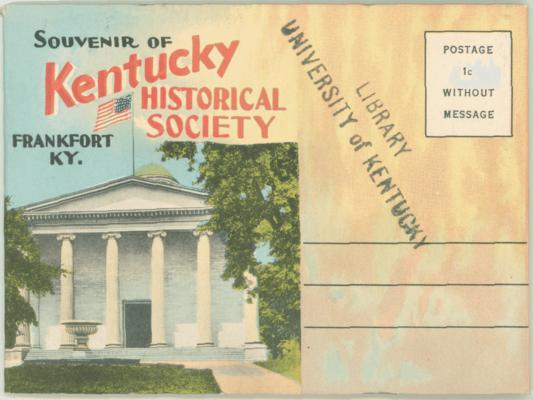 [Fold out mailer with 18 images including paintings and artifacts associated with the Kentucky Historical Society; includes Daniel Boone relics, portraits of George Washington and General Lafayette, etc.]