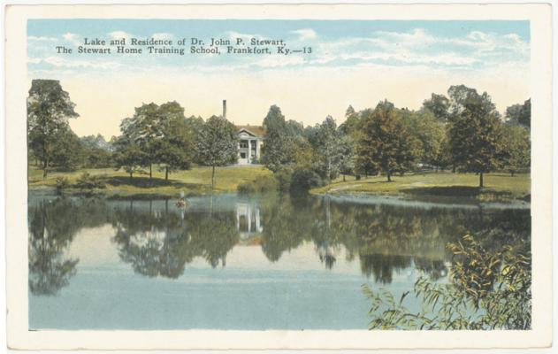 Lake and Residence of Dr. John P. Stewart, The Stewart Home Training School