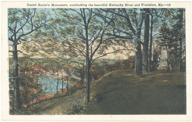 Daniel Boone's Monument, overlooking the beautiful Kentucky River and Frankfort, Ky