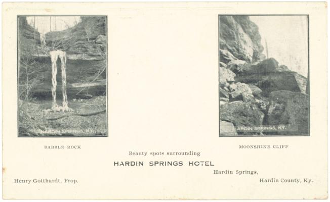 Beauty spots surrounding Hardin Springs Hotel - Babble Rock - Moonshine Cliff. Henry Gotthardt, Prop