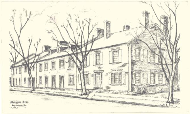 Morgan Row, Plate I [Drawing by Ruth S. Beall] (Printed verso reads: 