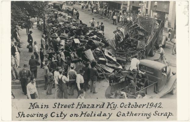 Main Street, October 1942. Showing City on Holiday Gathering Scrap