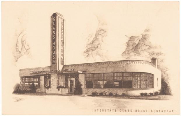 Interstate Glass House Restaurant. (Printed verso reads: 