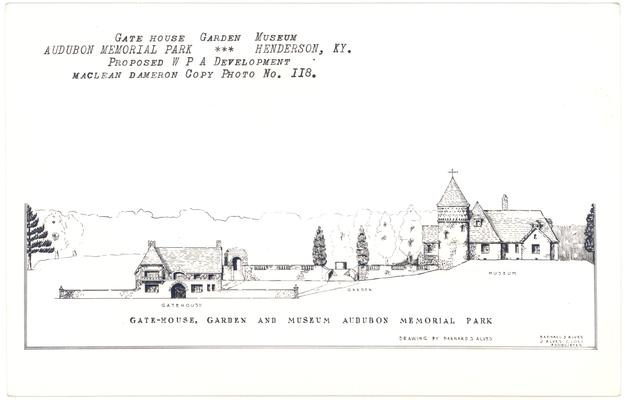 Gate-House, Garden and Museum, Audubon Memorial Park. Proposed WPA Development, Maclean Dameron Copy Photo No. 118