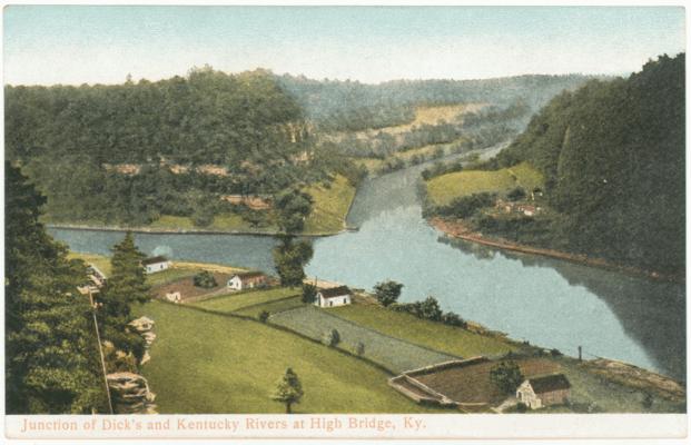 Junction of Dick's [sic] and Kentucky Rivers at High Bridge, Ky. 2 copies