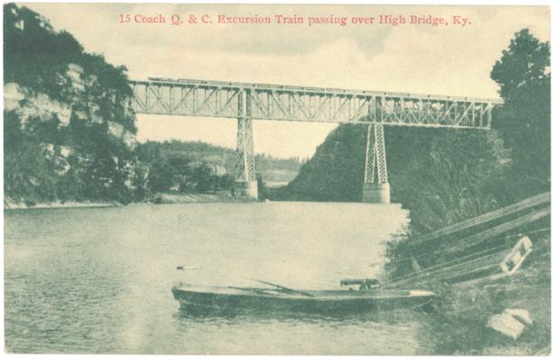 15 Coach Q. & C. [Queen & Crescent] Excursion Train passing over High Bridge