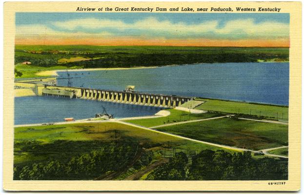 Airview of the Great Kentucky Dam and Lake near Paducah